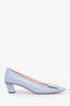 Roger Vivier Light Blue Patent Leather Buckle Detail 'Belle' Heels Size 37.5