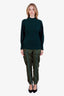 Stone Island Green Nylon Cargo Zip Front Pants Size 30