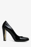 Pre-loved Chanel™ Black Patent Logo Block Heel Size 39