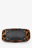 Saint Laurent Brown Leopard Print Pony Hair Studded Flap Top Handle Bag