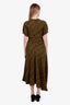 Proenza Schouler Green Vivienne Striped Asymmetric Dress Size 4