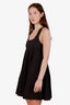 Theory Black Cotton Button Cross-Back Mini Dress Size 2