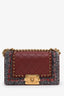 Pre-loved Chanel™ 2016-2017 Burgundy Quilted Lambskin Tweed Small Boy Flap Bag