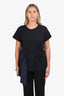 Dries Van Noten Black Asymmetrical Short Sleeve T-Shirt Size M