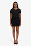 Miu Miu 2011 Black/Navy Wool Blend Bow Mini Skirt Size 40
