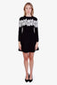 Valentino Black Knit Lace Panel Dress Size S