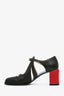 Fendi Army Green/Red Leather 'Chameleon' Mary Jane Heels Size 40