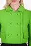 Miu Miu 2024 FW Runway Neon Green Wool Cropped Jacket Size 36