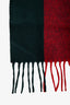 Acne Studios Green/Red Wool Thin Scarf