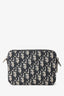 Christian Dior 2022 Black/Navy Oblique Jacquard Zipped Pouch Crossbody