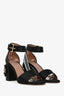 Marni Black/Multicolour Satin Embellished Crystal Block Heels Size 39