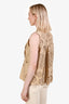 Sea New York Beige Cotton Eyelet Sleeveless Top Size 8