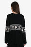 Pre-loved Chanel™ Black/White Cashmere Cotton Clover CC Logo Pattern Knit Cardigan Size 42
