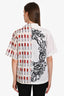 Prada 2018 White Multicolour Cotton Lipstick Print Button Down Shirt Size 38