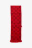 Louis Vuitton Red Wool Monogram Logo Rectangle Scarf