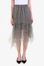 Brunello Cucinelli Grey Tulle Midi Skirt Size 2