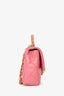 Pre-loved Chanel™ 2023 Light Pink Quilted Lambskin Mini Crystal Top Handle Rectangular Flap