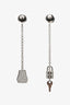 Hermès 18K White Gold and Diamond Kelly Clochette Earrings