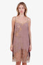 Dries Van Noten Pink Silk Lace Detailed Slip Dress Size 34