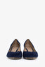 Chloé Navy Blue Suede 'Lauren' Pumps Size 36