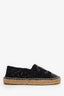 Pre-loved Chanel™ Black Lace and Patent CC Espadrilles Size 36