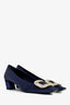 Roger Vivier Navy Satin 'Belle Vivier' Heels Size 37.5