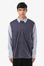 Comme des Garcons x Junya Watanabe Navy/Multi Striped Patchwork Button Up Shirt Size L Mens