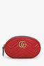 Gucci Red Chevron Leather Marmont Belt Bag