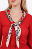 Moschino Red Cotton Button Up Cardigan With Scarf Collar Estimated Size S