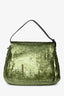 Fendi Green/Brown Sequins Mamma Baguette Shoulder Bag
