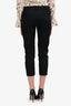 Max Mara Black Cotton Tapered Cropped Trousers Size 8