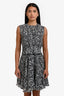 Derek Lam Black/White Print Sleeveless Midi Dress Size 0