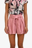 Red Valentino Pink Tie Front Shorts Size 36