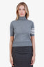 Thom Browne Grey Wool Short Sleeve Turtleneck Sweater Size 36