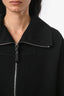 Hermès Black Cashmere Long Line Zip Coat Size 32