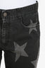 Stella McCartney Black Denim Star Printed Straight Leg Jeans Size 28
