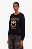 Moschino Couture Black/Gold Logo Printed Jersey Sweatshirt Size 10