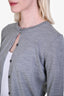 Theory Grey Wool Buttoned Cropped Cardigan Size S