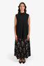 ALC Black Floral Printed Pleated Maxi Skirt Size 8