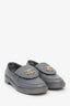 Pre-loved Chanel™ Grey Leather Interlocking CC Logo Loafers Size 37.5