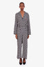 Fendi Black/White Silk FF Zucca Print Belted Jumpsuit Size 44