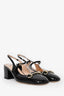 Gucci Black Patent Leather Horsebit Mary Jane Slingback Heels Size 37.5