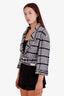 Pre-loved Chanel™ 2016 Black/White Tweed Belted Cropped Jacket Size 38