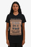 Max Mara Black Cotton 'Uno Due Tre Tailleur!' Short Sleeves Graphic T-Shirt Size M