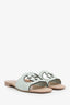 Gucci Green Suede Interlocking G Cutout Slides Size 37.5