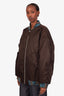 Prada x Raf Simons AW21 Brown Nylon Oversized Bomber Jacket Size S