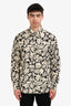 Marni Cream/Black Cotton Patterned Long Sleeve Button Down Shirt Mens