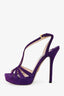 Prada Purple Suede Peep Toe Heels Size 37.5
