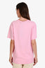 Gucci Pink/Multicolour GG Heart Detail Crewneck Shirt Size XS