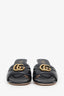 Gucci Black Leather GG Open Toe Heels Size 37.5